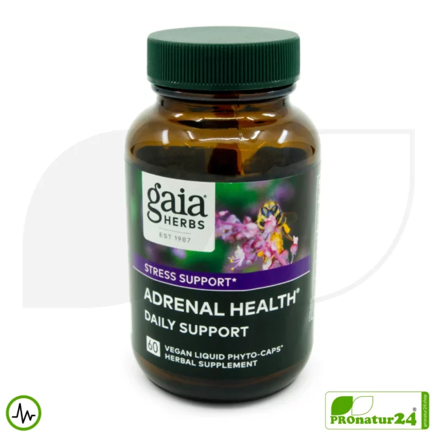 ADRENAL HEALTH by Gaia Herbs | Concentration and Focus in Daily Life | Suitable as a Supplement for Intense Training + Altitude Training | 60 Capsules
