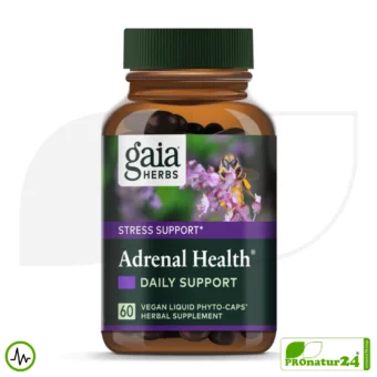ADRENAL HEALTH by Gaia Herbs | Concentration and Focus in Daily Life | Suitable as a Supplement for Intense Training + Altitude Training | 60 Capsules