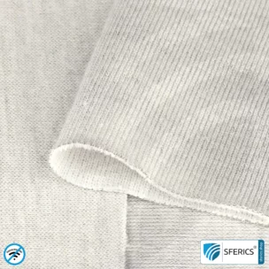 WHITE-JERSEY shielding fabric | ideal for making clothing, sleeping sleeve, etc. | HF shielding against electrosmog up to 40 dB | mobile protection against mobile phone radiation | 5G ready!