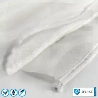 EVOLUTION shielding fabric | ideal for production of curtains and canopies | RF screening attenuation against electrosmog up to 31 dB 11 EVOLUTION shielding fabric | ideal for production of curtains and canopies | RF screening attenuation against electrosmog up to 31 dB