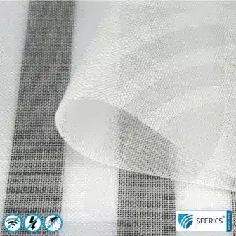 EVOLUTION shielding fabric | ideal for production of curtains and canopies | RF screening attenuation against electrosmog up to 31 dB