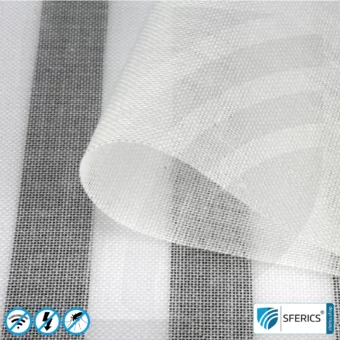 EVOLUTION shielding fabric | ideal for production of curtains and canopies | RF screening attenuation against electrosmog up to 31 dB