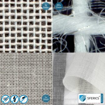 NATURELL™ shielding fabric | ideal for curtains and canopies | RF shielding up to 40 dB from electrosmog caused by RF, WIFI, DECT, LTE | 5G ready!