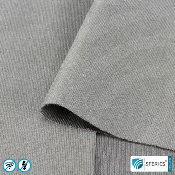 SILVER ELASTIC shielding fabric | ideal for production of clothing | RF screening attenuation against electrosmog up to 51 dB | Effective against 5G!