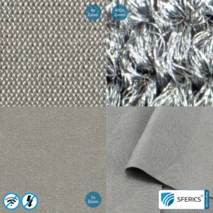 SILVER ELASTIC shielding fabric | ideal for production of clothing | RF screening attenuation against electrosmog up to 51 dB | Effective against 5G!