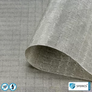 SILVER SILK shielding fabric | ideal for production of mobile phone cases and clothing | RF screening attenuation against electrosmog up to 58 dB | RFID/NFC data protection | Effective against 5G!