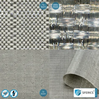 SILVER SILK shielding fabric | ideal for production of mobile phone cases and clothing | RF screening attenuation against electrosmog up to 58 dB | RFID/NFC data protection | Effective against 5G!