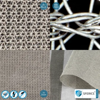 SILVER TULLE shielding fabric | ideal for production of canopies and curtains | RF screening attenuation against electrosmog up to 48 dB | Effective against 5G!
