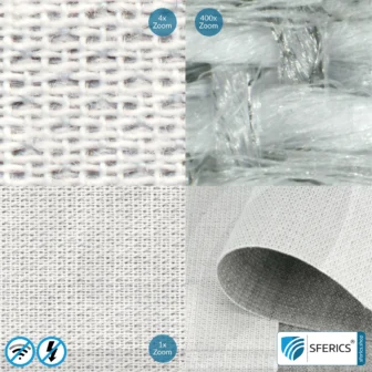 STEEL TWIN shielding fabric | ideal for production of floor mats, curtains, room dividers | opaque| RF screening attenuation against electrosmog up to 42 dB | Effective against 5G!