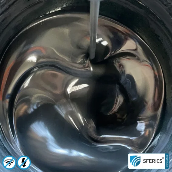 Special shielding paint DRY54 in powder form | RF screening attenuation against electrosmog up to 84 dB at 40 GHz | TÜV SÜD certified | effective for 5G!