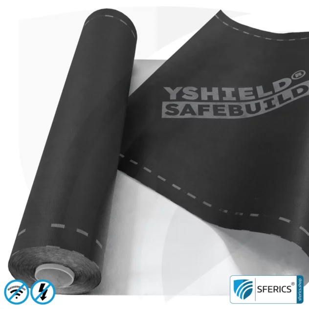 Shielding Underlay Membrane SAFEBUILD® U230 | RF Shielding from Electromagnetic Fields up to 111 dB | Membrane with aluminium. Width 90 cm. Effective against 5G!