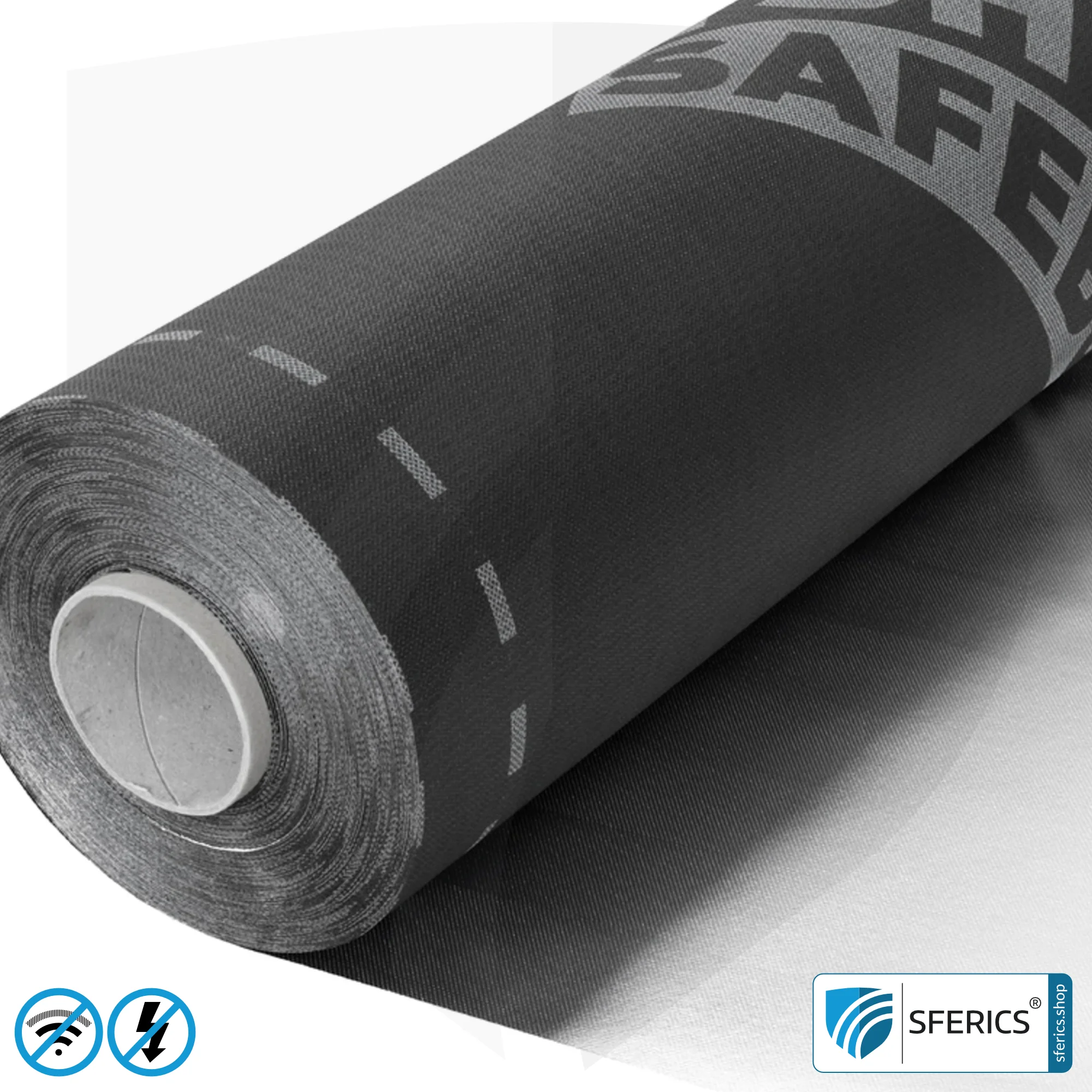 Shielding Underlay Membrane SAFEBUILD® U230 | RF Shielding from Electromagnetic Fields up to 111 dB | Membrane with aluminium. Width 90 cm. Effective against 5G!