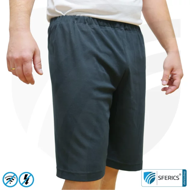 Shorts, shielding + black | Protection up to 40 dB from RF electrosmog (mobile phones, Wi-Fi, LTE) | durable, made from Black-Jersey shielding fabric | 5G ready!