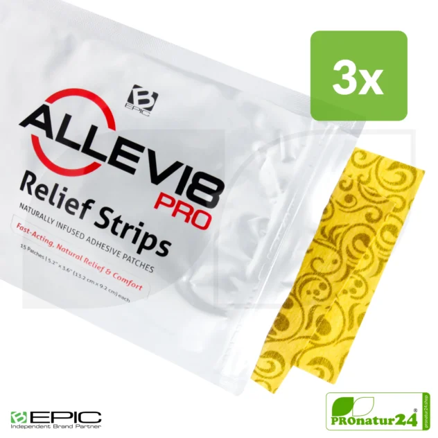 ALLEVI8 PRO | 45 pieces | 3 packs of 15 relief strips each in a value set | ORIGINAL tape by the inventor Dr. Minsoo Kim, BEPIC