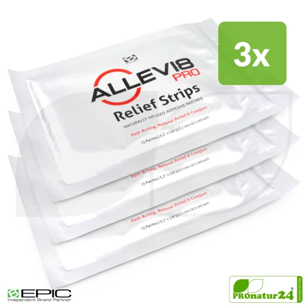 ALLEVI8 PRO | 45 pieces | 3 packs of 15 relief strips each in a value set | ORIGINAL tape by the inventor Dr. Minsoo Kim, BEPIC