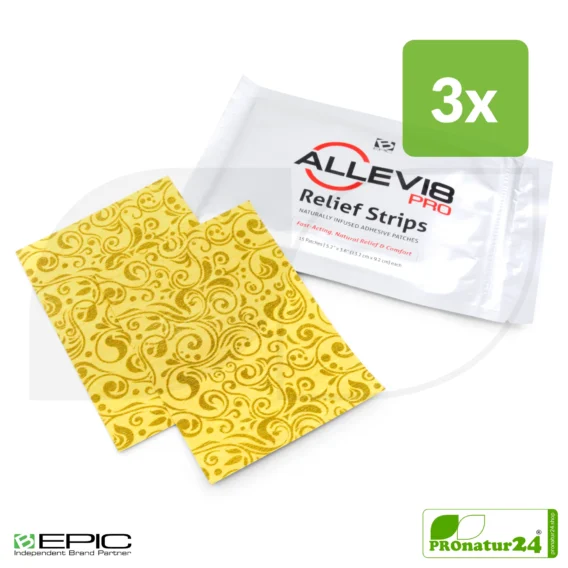 ALLEVI8 PRO | 45 pieces | 3 packs of 15 relief strips each in a value set | ORIGINAL tape by the inventor Dr. Minsoo Kim, BEPIC