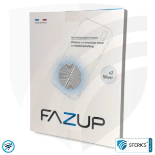 FAZUP Antenna Patch | SILVER | DUO set of 2 with Price Advantage | Innovative Technology Against Electrosmog | Protects Against Unnecessarily High Radiation from Your Own Mobile Phone