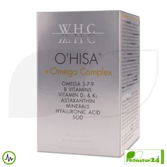 WHC O'HISA + Omega Complex | Omega-3 Fatty Acids, Vitamins, Minerals, Hyaluronic Acid, ... | 60 softgels (30+30)