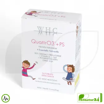 WHC QUATTRO3™ + PS | Omega 3 Fish Oil Children | 60 Softgel Capsules 13 WHC QUATTRO3™ + PS fish oil complex | Omega 3 for children | 60 softgels