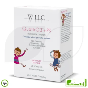 WHC QUATTRO3™ + PS fish oil complex | Omega 3 for children | 60 softgels