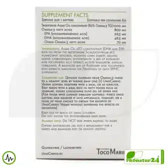 WHC UnoCardio® VEGAN | Highest Concentration of Vegan Omega-3 Capsules | OMEGA-3 Fatty Acids | 30 Softgel Capsules 13 WHC UnoCardio® VEGAN | Highest Concentration of Vegan Omega-3 Capsules | OMEGA-3 Fatty Acids | 30 Softgel Capsules
