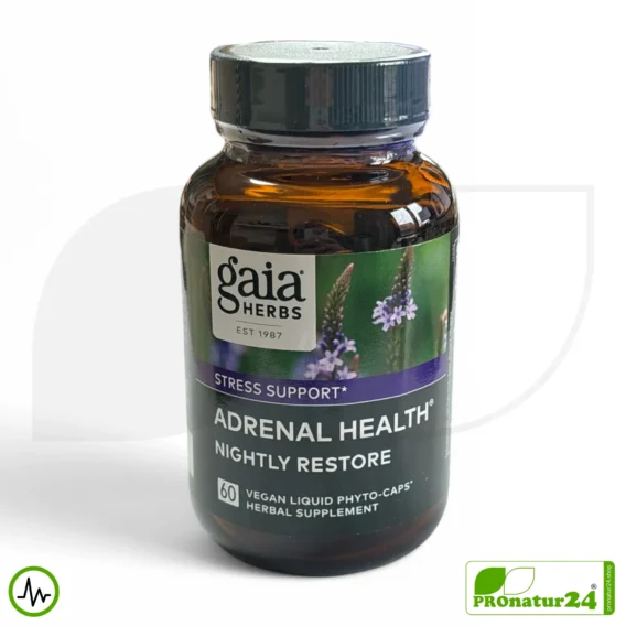 ADRENAL HEALTH - NIGHTLY RESTORE by Gaia Herbs | Focus on the Night | Dietary Supplement Before Bedtime | 60 Capsules