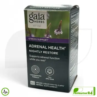 ADRENAL HEALTH - NIGHTLY RESTORE by gaia HERBS | Focus on the Night | Dietary Supplement Before Bedtime | 60 Capsules 10 ADRENAL HEALTH - NIGHTLY RESTORE by Gaia Herbs | Focus on the Night | Dietary Supplement Before Bedtime | 60 Capsules