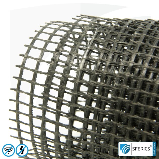 Shielding reinforcement fabric ARM40 | RF screening attenuation against electrosmog up to 23 dB | Under plaster and for laying. 100 cm width.