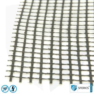 Shielding reinforcement fabric ARM40 | RF screening attenuation against electrosmog up to 23 dB | Under plaster and for laying. 100 cm width.