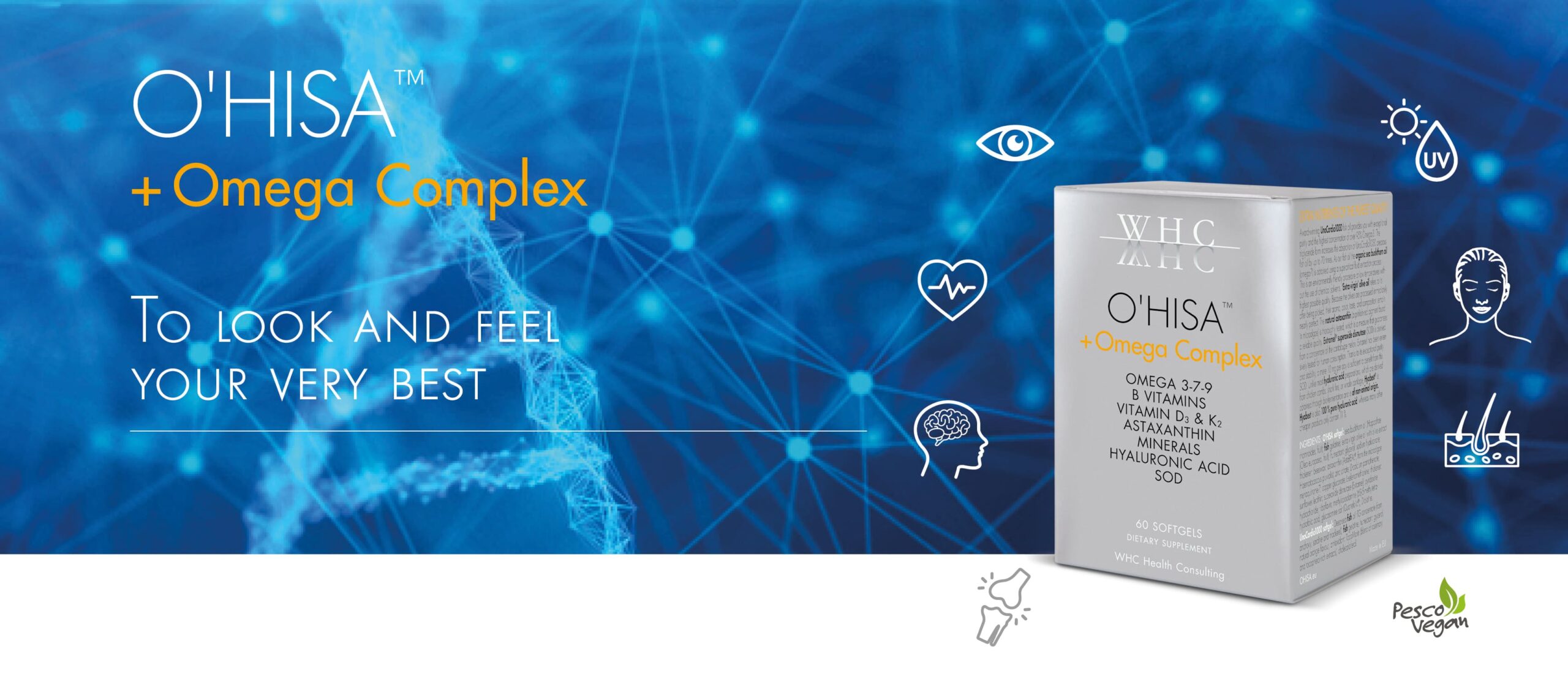 WHC O'HISA™️ + Omega Complex | Omega-3 Fatty Acids, Vitamins, Minerals, ... your daily beauty care from within!