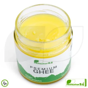 PREMIUM GHEE | Ayurvedic clarified butter, made out of 100% hay milk (certified pasture farming AT) | filled by hand in glass | perfect for low-carb and ketogenic diets.