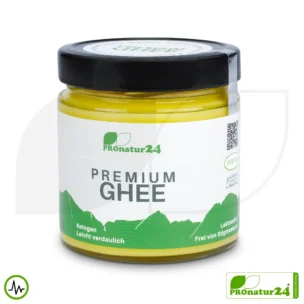 PREMIUM GHEE | Ayurvedic clarified butter, made out of 100% hay milk (certified pasture farming AT) | filled by hand in glass | perfect for low-carb and ketogenic diets.