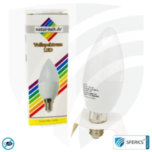 4,5 watt LED full spectrum candle | bright like 45 watts, 350 lumens | CRI 95 | flickerfree | daylight | E14 | business quality