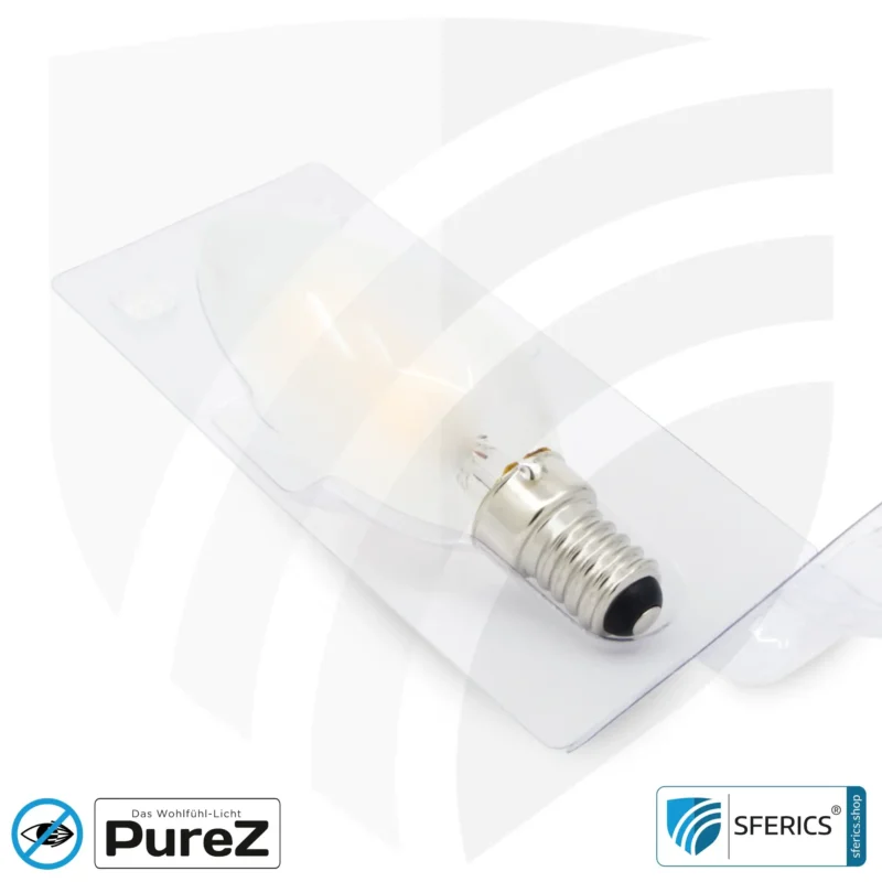 4 watt LED filament candle Pure-Z NEO | bright as 38 watts, 400 lumens | CRI 97 | flicker-free | warm white | E14 | frost