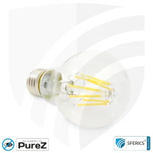 6,4 watt LED filament Pure-Z NEO | bright as 55 watts, 650 lumens | CRI 97 | flicker-free | warm white | E27. clear.