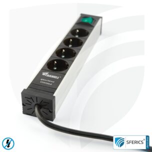 Socket strip 4-way, shielded LF | with on/off switch | type EF (Schuko)