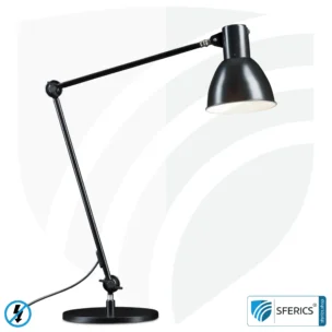 Shielded lamp LONDON in the design BLACK | desk lamp for the bright workplace or as an ingenious work lamp | E27 socket