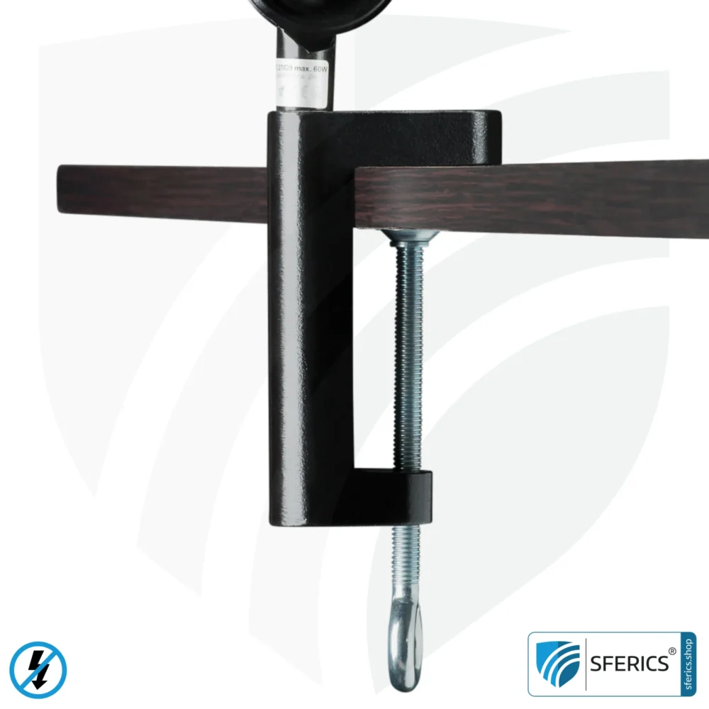 Shielded lamp LONDON in the design BLACK | desk lamp for the bright workplace or as an ingenious work lamp | E27 socket