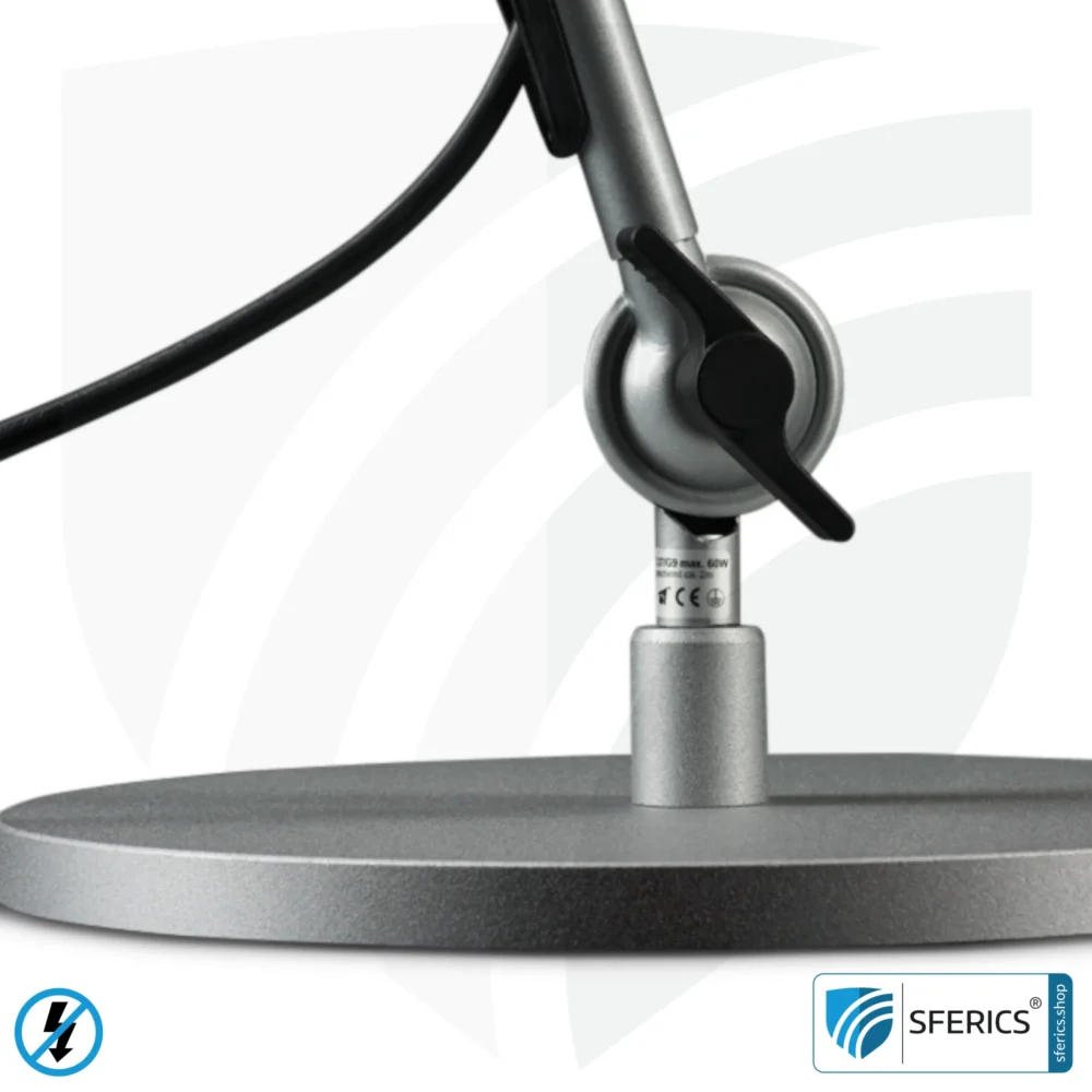 Shielded lamp LONDON in the design SILVER | desk lamp for the bright workplace or as an ingenious work lamp | E27 socket