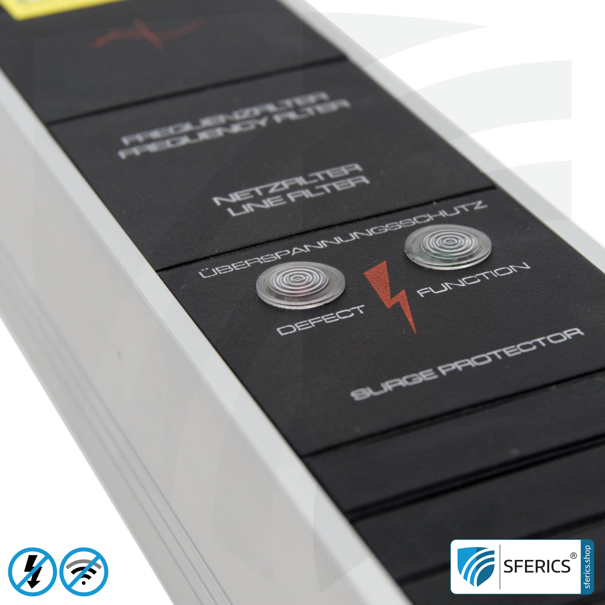Powerline filter for groundable canopy, tent and sleeping bag | shielding range from 2 to 68 MHz | attenuation of Powerline (PLC / DLAN) frequencies from the grounding cable 4 Powerline filter for groundable canopy, tent and sleeping bag | shielding range from 2 to 68 MHz | attenuation of Powerline (PLC / DLAN) frequencies from the grounding cable