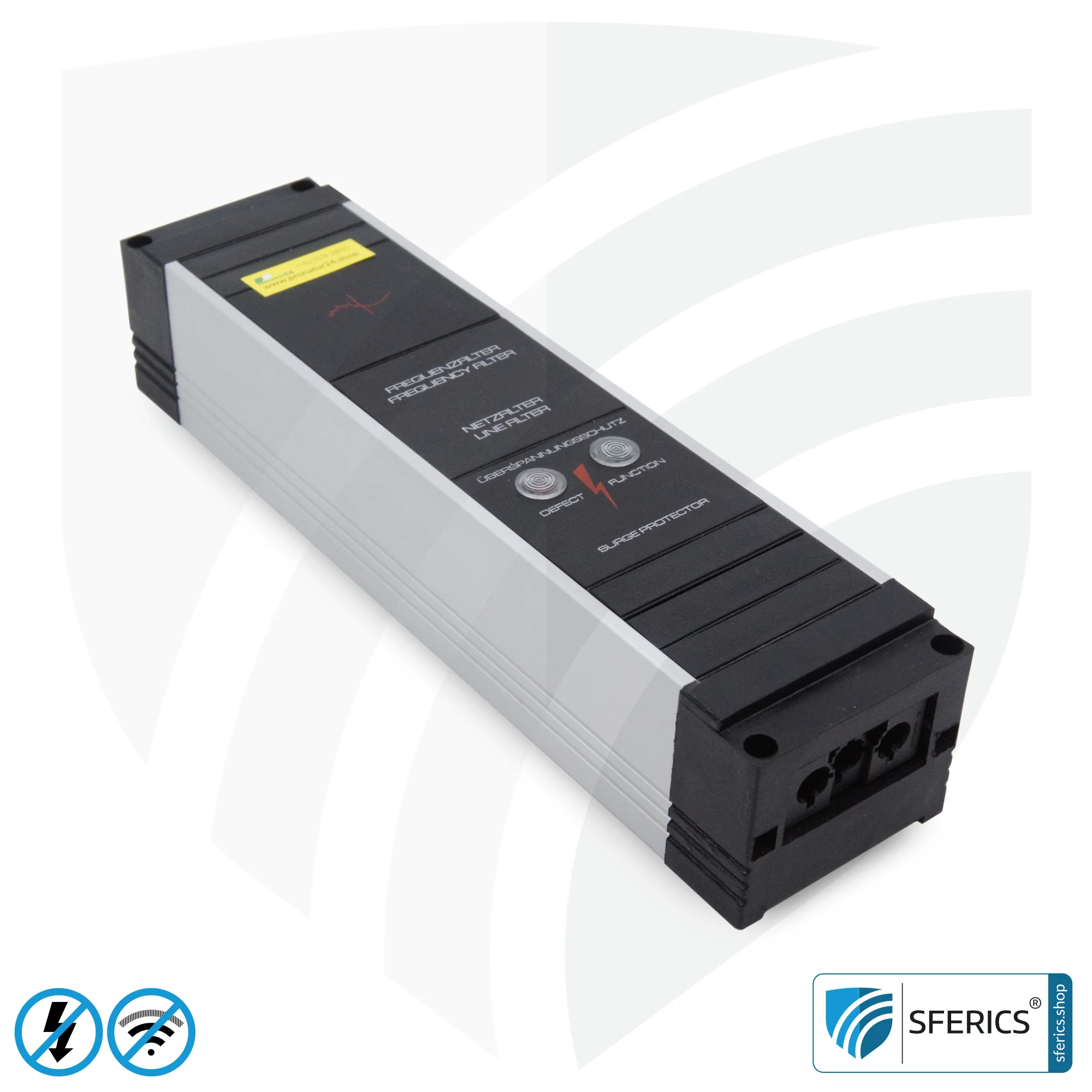 Powerline filter for groundable canopy, tent and sleeping bag | shielding range from 2 to 68 MHz | attenuation of Powerline (PLC / DLAN) frequencies from the grounding cable 5 Powerline filter for groundable canopy, tent and sleeping bag | shielding range from 2 to 68 MHz | attenuation of Powerline (PLC / DLAN) frequencies from the grounding cable