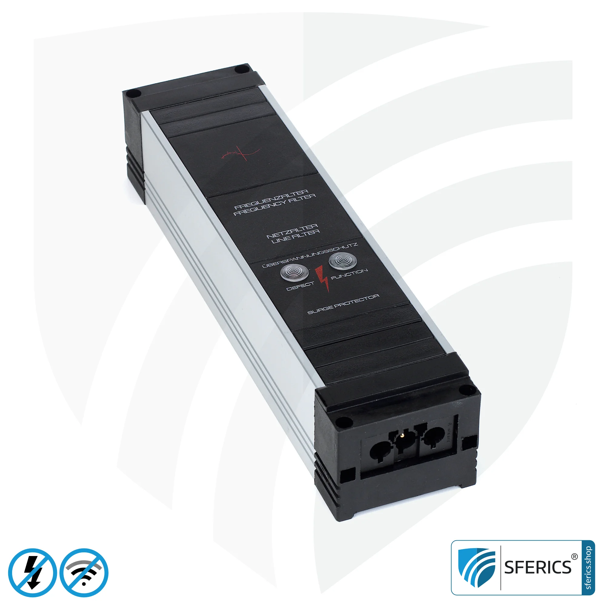 Powerline filter for groundable canopy, tent and sleeping bag | shielding range from 2 to 68 MHz | attenuation of Powerline (PLC / DLAN) frequencies from the grounding cable 6 Powerline filter for groundable canopy, tent and sleeping bag | shielding range from 2 to 68 MHz | attenuation of Powerline (PLC / DLAN) frequencies from the grounding cable