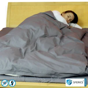 Shielding bed linen | mobile radiation protection against WIFI, cell phone, LTE, 5G, ... with efficiency over 99,99% (42 dB) | LF groundable