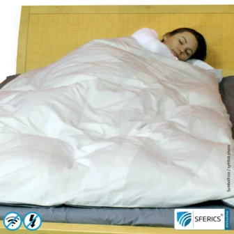 Shielding bed linen | mobile radiation protection against WIFI, cell phone, LTE, 5G, ... with efficiency over 99,99% (42 dB) | LF groundable