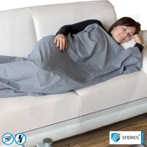 Shielding blanket in a set | mobile radiation protection against WIFI, cell phone, LTE, 5G, ... with efficiency over 99,99% (42 dB) | LF groundable
