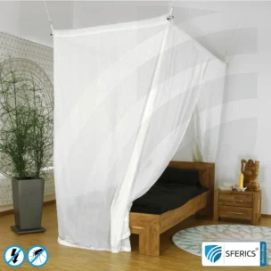 Shielding canopy electrosmog EMF | SINGLE BED | Shielding effectiveness HF up to 99,99% (40 dB) | SFERICS® invest4life program | High reduction of RF radiation, WIFI, etc.