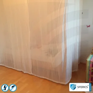 Shielding canopy electrosmog EMF | SINGLE BED | Shielding effectiveness HF up to 99,99% (40 dB) | SFERICS® invest4life program | High reduction of RF radiation, WIFI, etc.