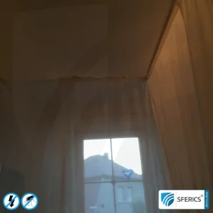 Shielding canopy electrosmog EMF | SINGLE BED | Shielding effectiveness HF up to 99,99% (40 dB) | SFERICS® invest4life program | High reduction of RF radiation, WIFI, etc.