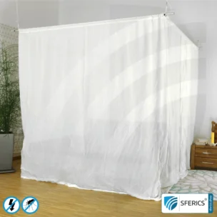 Shielding canopy electrosmog EMF | DOUBLE BED or GRAND KING SIZE | Shielding effectiveness HF up to 99,99% (40 dB) | SFERICS® invest4life program | High reduction of RF radiation, WIFI, etc. 1 Shielding canopy electrosmog EMF | DOUBLE BED or GRAND KING SIZE | Shielding effectiveness HF up to 99,99% (40 dB) | SFERICS® invest4life program | High reduction of RF radiation, WIFI, etc.