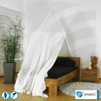 Shielding canopy electrosmog EMF | PYRAMID FOR THE SINGLE BED | Shielding effectiveness HF up to 99,99% (40 dB) | SFERICS® invest4life program | High reduction of RF radiation, WIFI, etc.
